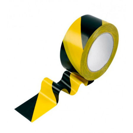 Лента клейкая черно-желтая